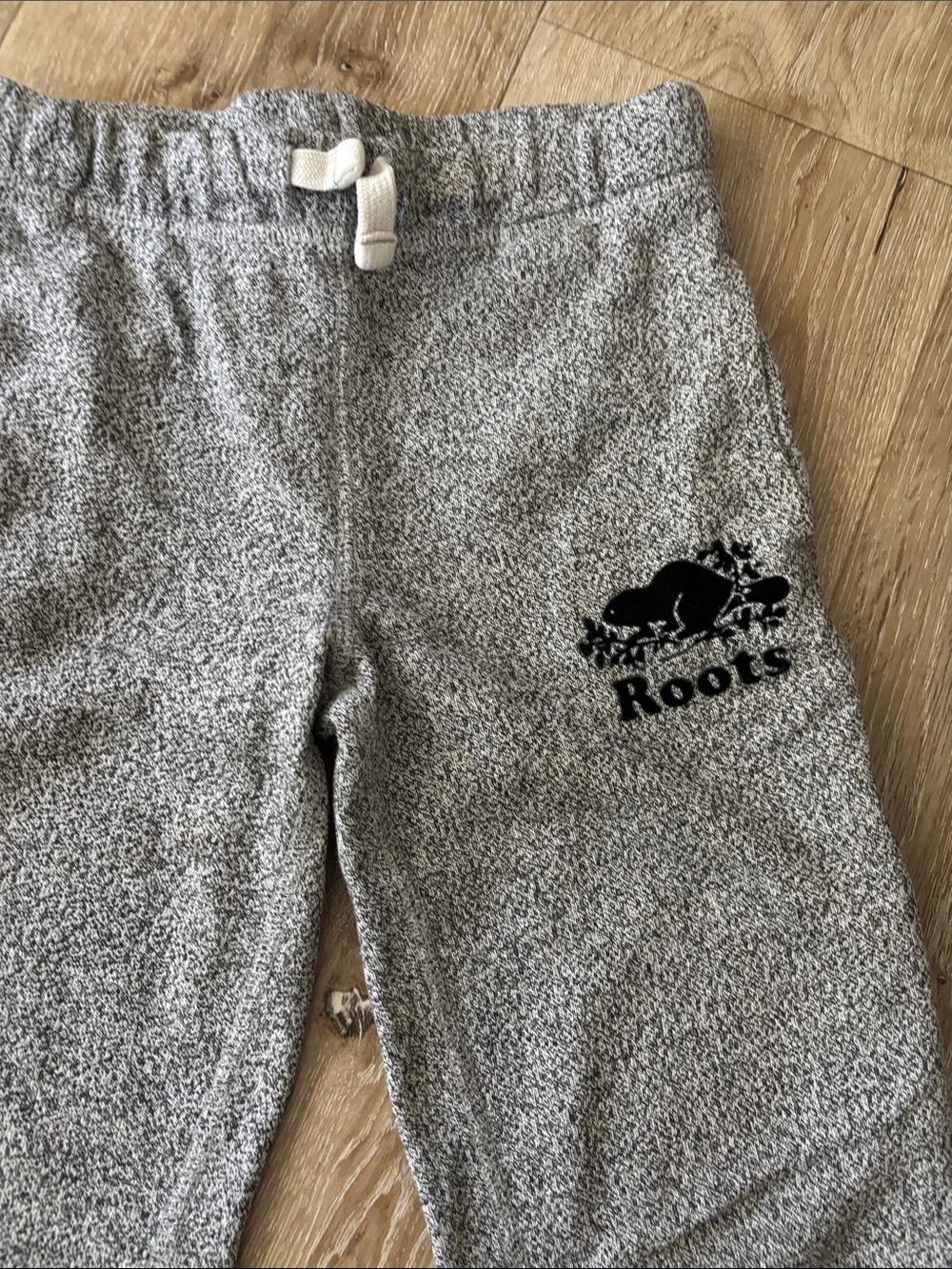 Roots Kids Heather Gray Joggers with Logo